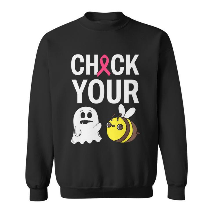 Check Your Boo Bees Breast Cancer Squad Breast Cancer Awareness Sweatshirt