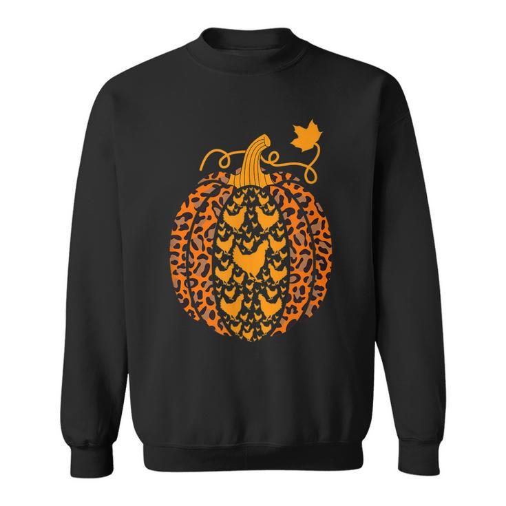Chicken Pumpkin Leopard Print Halloween Costume Fall Autumn  Sweatshirt
