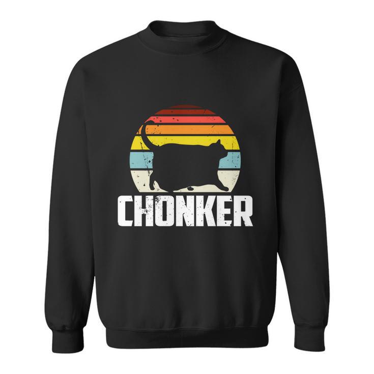 Chonker Fat Cat Meme Funny Chonk Cat Gift Sweatshirt