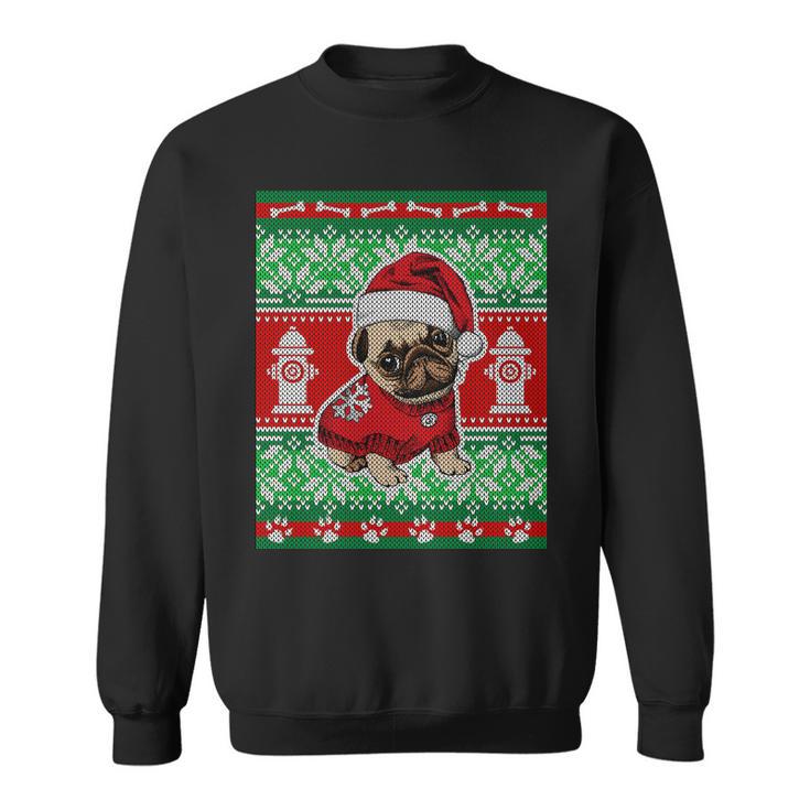 Christmas Cute Pug Ugly Sweater Sweatshirt