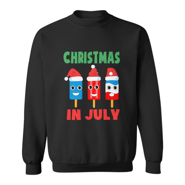 Christmas In July Ice Pops In Santa Hat Kids Cute Graphic Design Printed Casual Daily Basic Sweatshirt