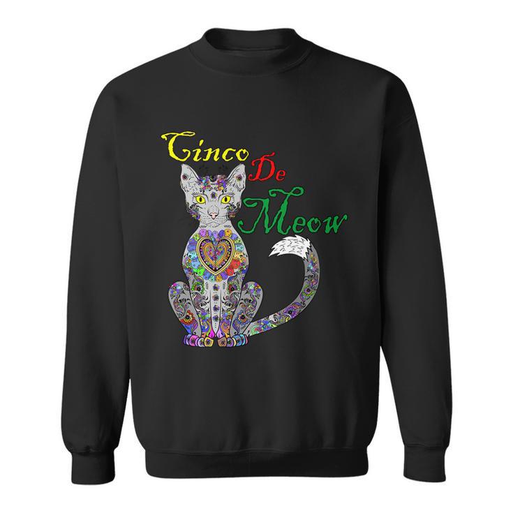 Cinco De Meow Funny Mexican Cat Sweatshirt