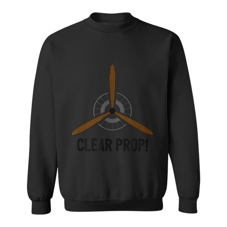Clear Prop Aviation Airplane Pilot Propeller Sweatshirt