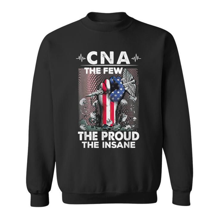 Cna Emt The Few The Proud The Insane Usa American Flag  Men Women Sweatshirt Graphic Print Unisex