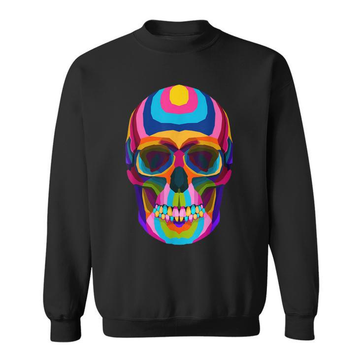 Colorful Sugar Skeleton Scull Halloween Party Costume   Sweatshirt