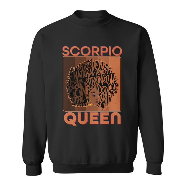 Cool Retro Scorpio Queen Afro Woman Sweatshirt