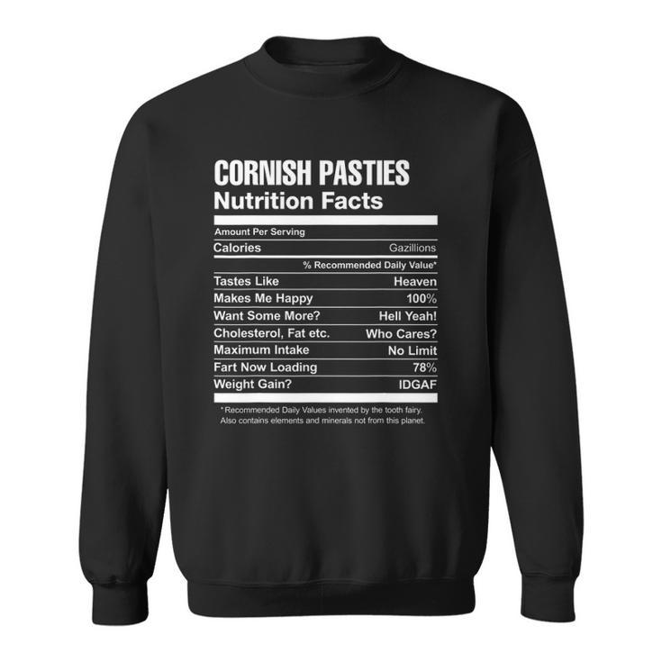 Cornish Pasties Nutrition Facts Funny Sweatshirt