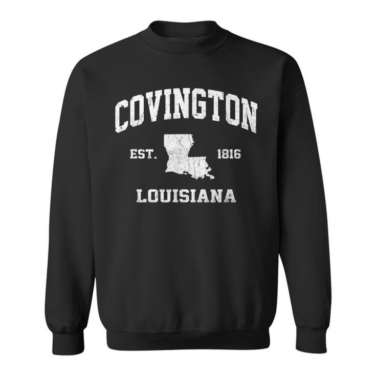 Covington Louisiana La Vintage State Athletic Style  Men Women Sweatshirt Graphic Print Unisex