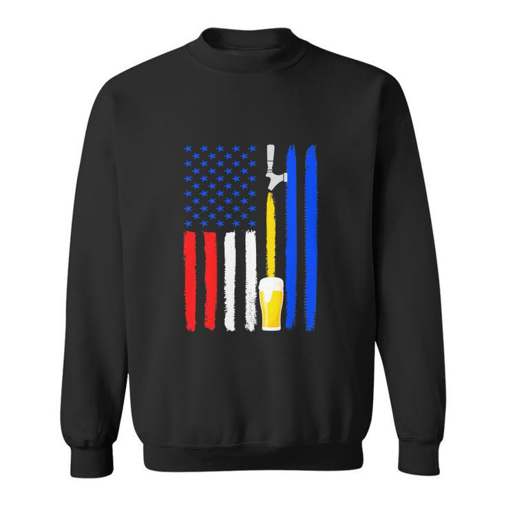 Craft Beer American Flag Usa Patriotic Funny 4Th Of July Sweatshirt