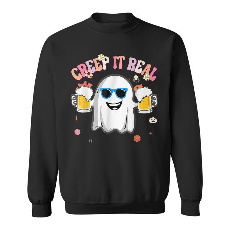 Creep It Real Ghost Kids Boys Girls Halloween Costume  Sweatshirt