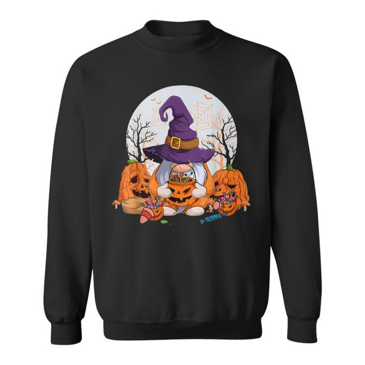 Cute Gnomes Happy Halloween Fall Candy Corn Pumpkin Men Kid  V3 Men Women Sweatshirt Graphic Print Unisex