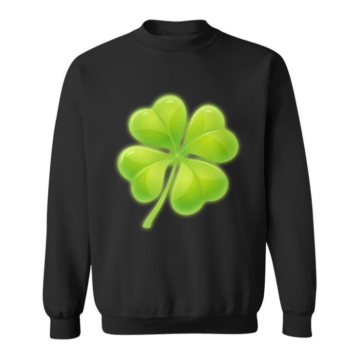 Cute St Patricks Day Lucky Glowing Shamrock Clover Sweatshirt