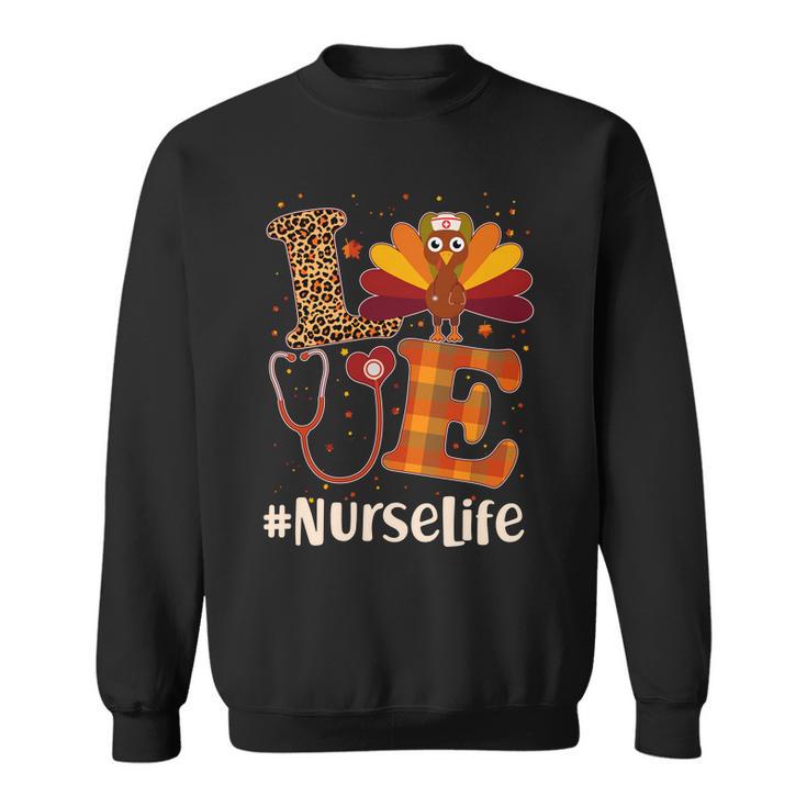 Cute Thanksgiving Nurselife Fall Patterns Nurse Turkey Tshirt Sweatshirt