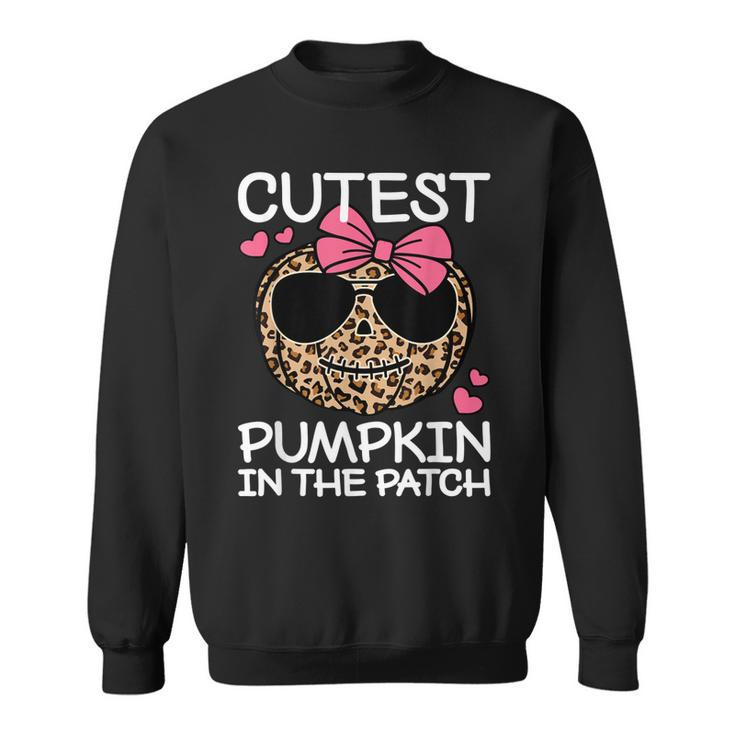 Cutest Pumpkin In The Patch Funny Halloween Cute Girls Kids  Sweatshirt