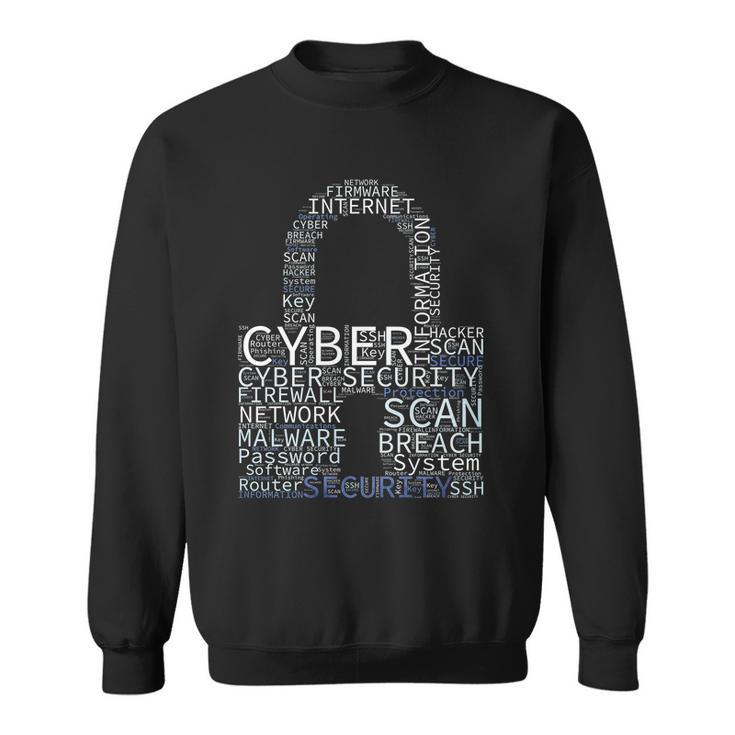 Cyber Security Wordcloud Padlock Sweatshirt