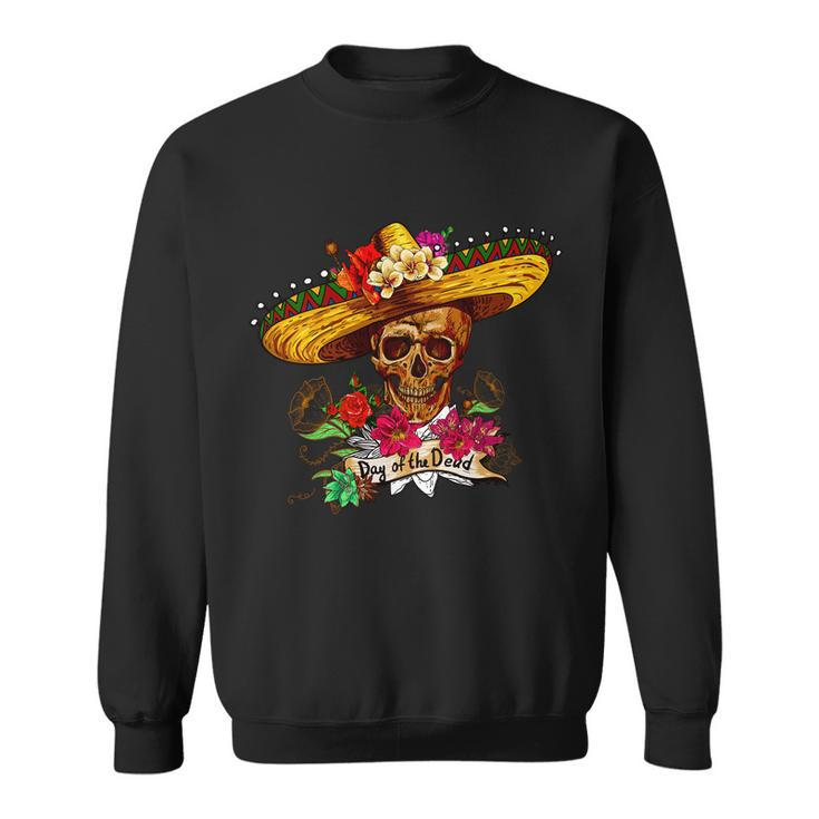 Day Of The Dead Sugar Skull Sombrero Tshirt Sweatshirt