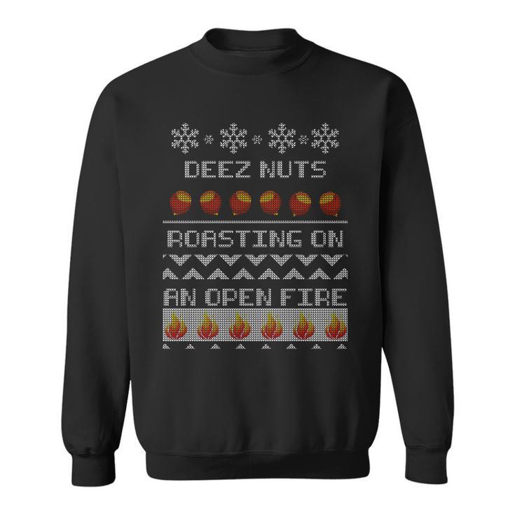 Deez Nuts Roasting On An Open Fire Ugly X-Mas Tshirt Sweatshirt