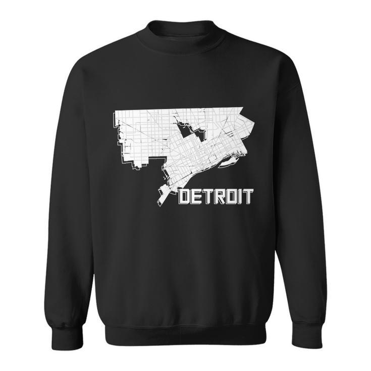 Detroit Illustration Map  Sweatshirt