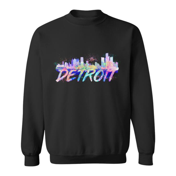 Detroit Skyline Paint Sweatshirt