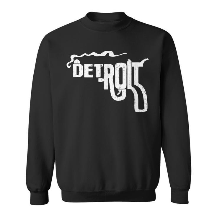 Detroit Smoking Gun Vintage  Men Women Sweatshirt Graphic Print Unisex