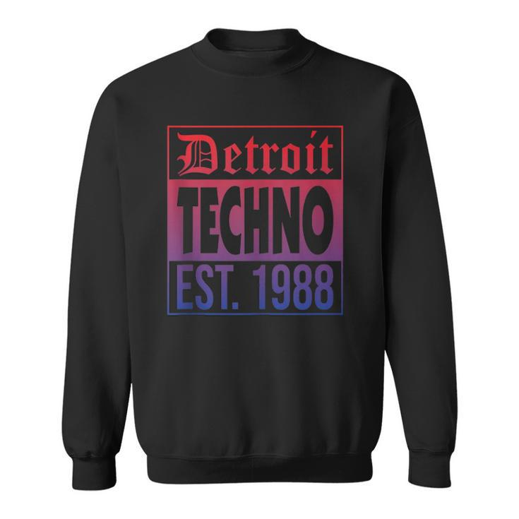 Detroit Techno Established 1988 Edm Rave Men Women Sweatshirt Graphic Print Unisex