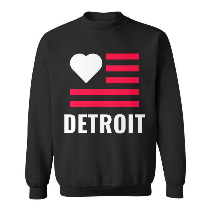 Detroit Usa Flag Love Sweatshirt