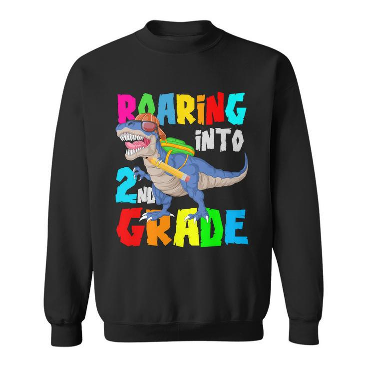 Dinosaur Roaring Into 2Nd Grade Sweatshirt