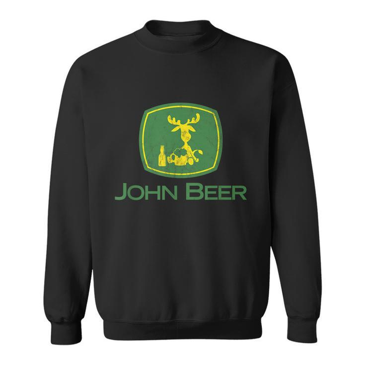 Distressed S Funny Tractor John Beer Deer Farmer Tshirt Sweatshirt