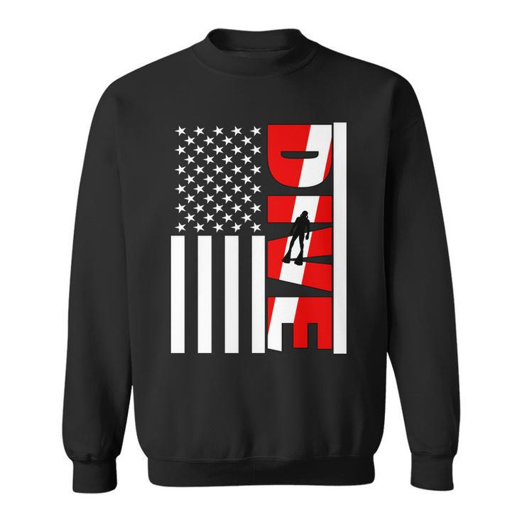 Diver American Flag Graphic Design Printed Casual Daily Basic Sweatshirt