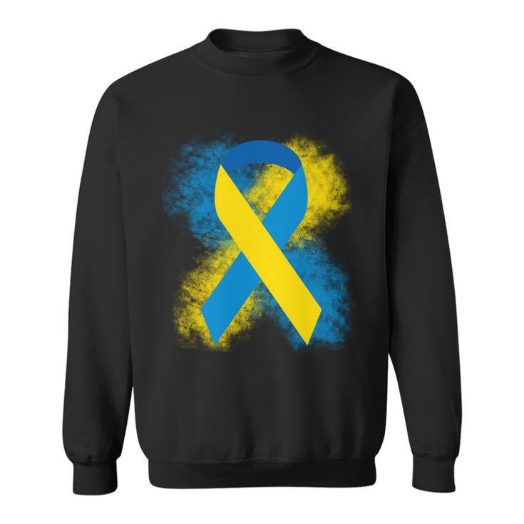 Down Syndrome Awareness Blue & Yellow Ribbon Sweatshirt