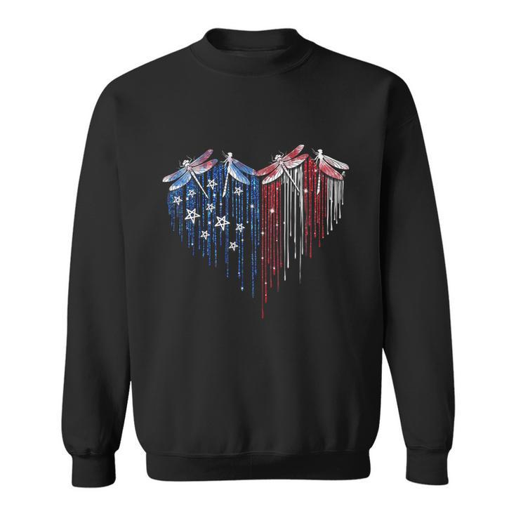 Dragonfly 4Th Of July Usa Flag America Patriotic Usa Sweatshirt