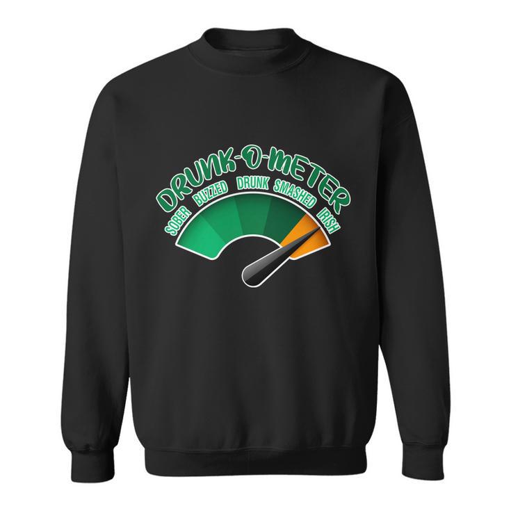 Drunk O Meter Sober Buzzed Smashed Irish Sweatshirt