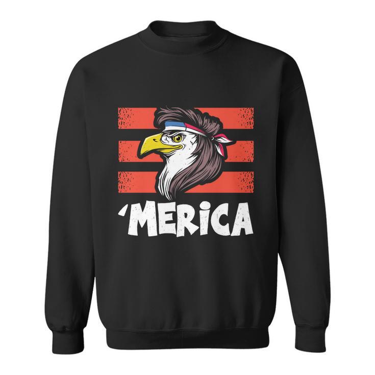 Eagle Mullet 4Th Of July 2021Gift Usa American Flag Merica Cool Gift Sweatshirt