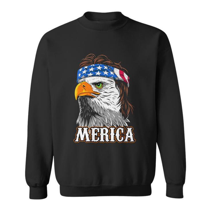 Eagle Mullet 4Th Of July Cool Gift Usa American Flag Merica Gift Sweatshirt