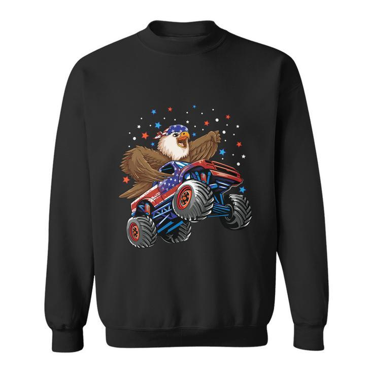 Eagle Mullet 4Th Of July Monster Truck Usa Patriotic Kids Gift Sweatshirt