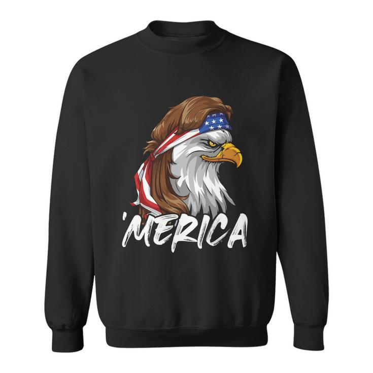 Eagle Mullet Merica 4Th Of July Usa American Flag Patriotic Great Gift Sweatshirt