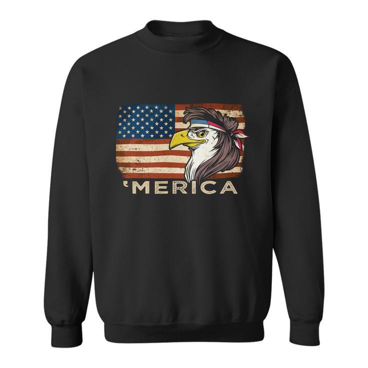 Eagle Mullet Usa American Flag Merica 4Th Of July Gift Sweatshirt