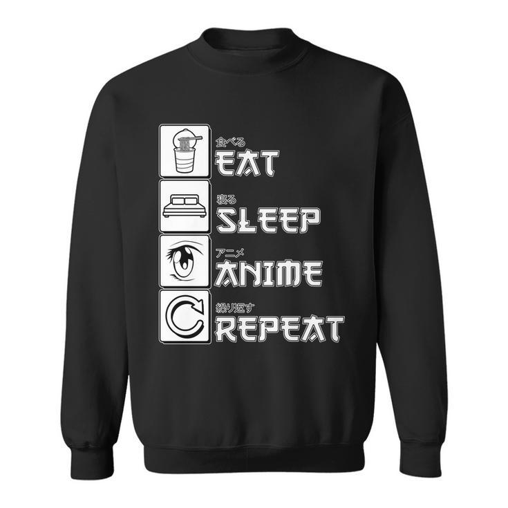 Eat Sleep Anime Repeat Tshirt Sweatshirt