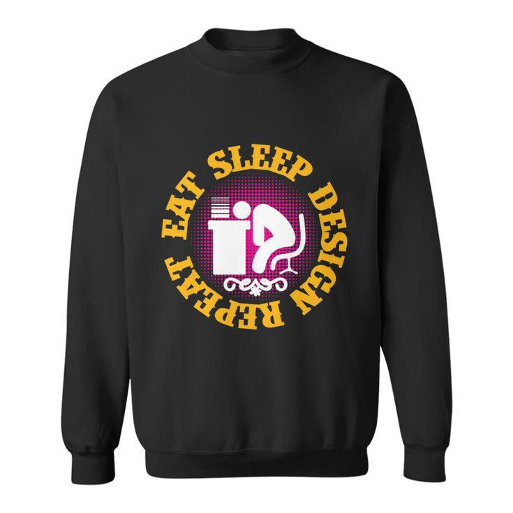 Eat Sleep Design Repeat Halloween Quote Sweatshirt