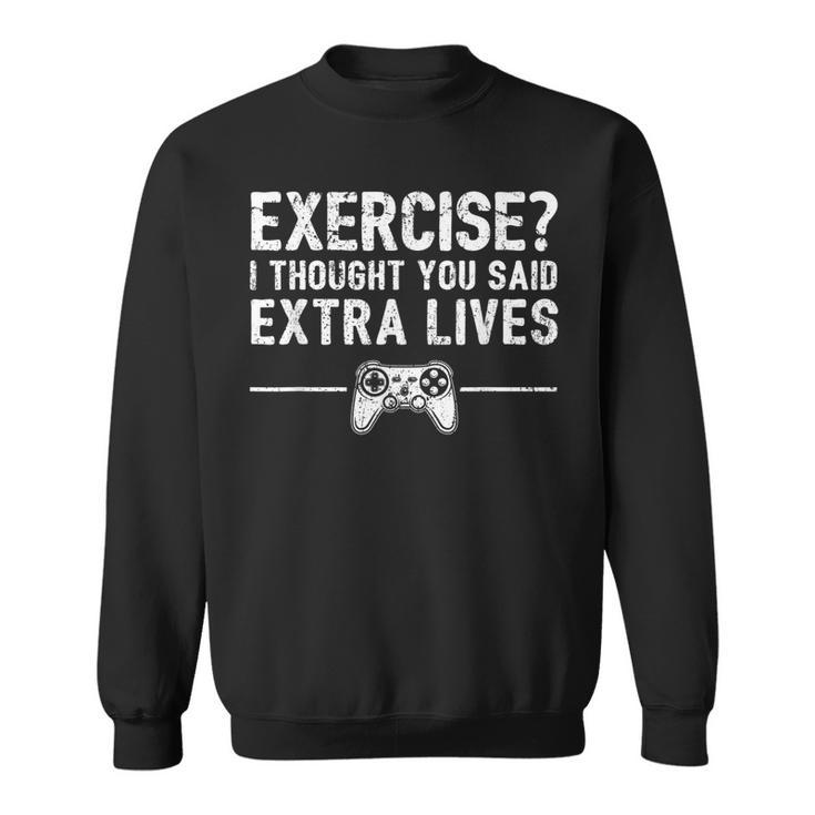Extra Lives Funny Video Game Controller Retro Gamer Boys  V6 Sweatshirt