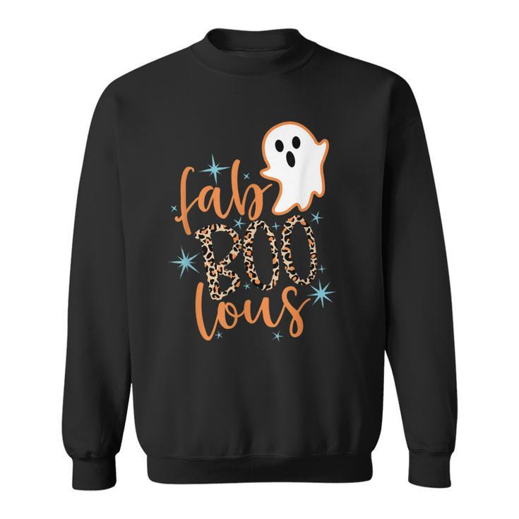 Faboolous Leopard Fabulous Boos Autumn Pumpkin Halloween  Sweatshirt
