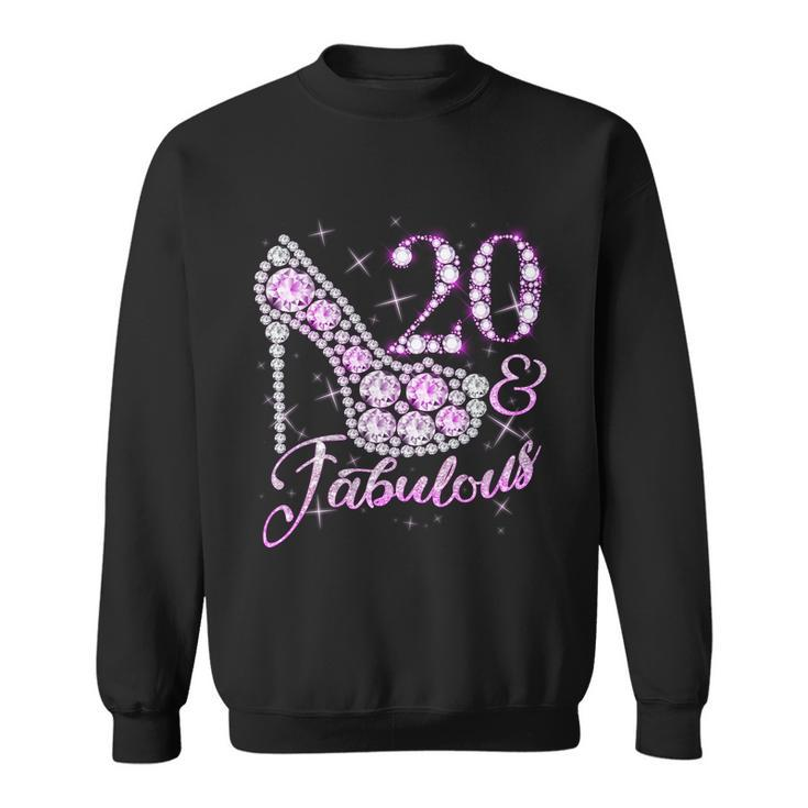 Fabulous & 20 Sparkly Shiny Heel 20Th Birthday Sweatshirt