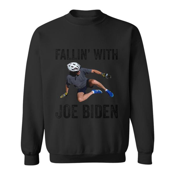 Falling With Joe Biden Falls Off On His Bike Funny Meme Sweatshirt