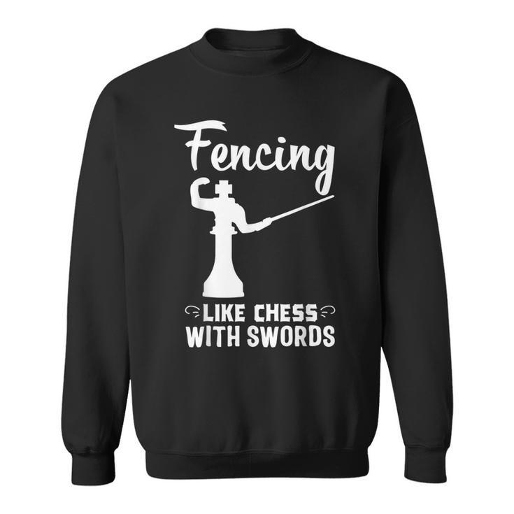 Fencing Chess Swords Funny Fencer Foil Fencing Gift  Sweatshirt