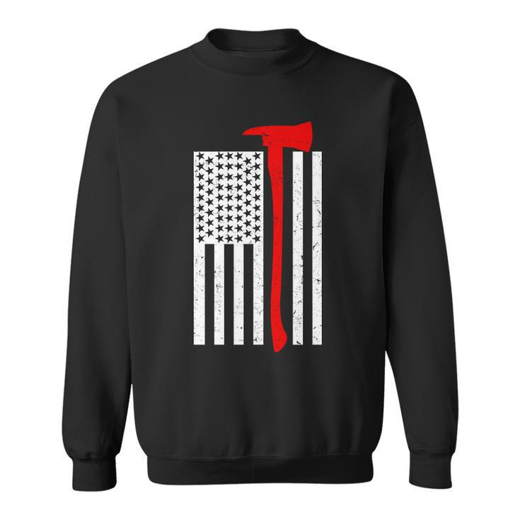 Firefighter Axe American Flag Sweatshirt