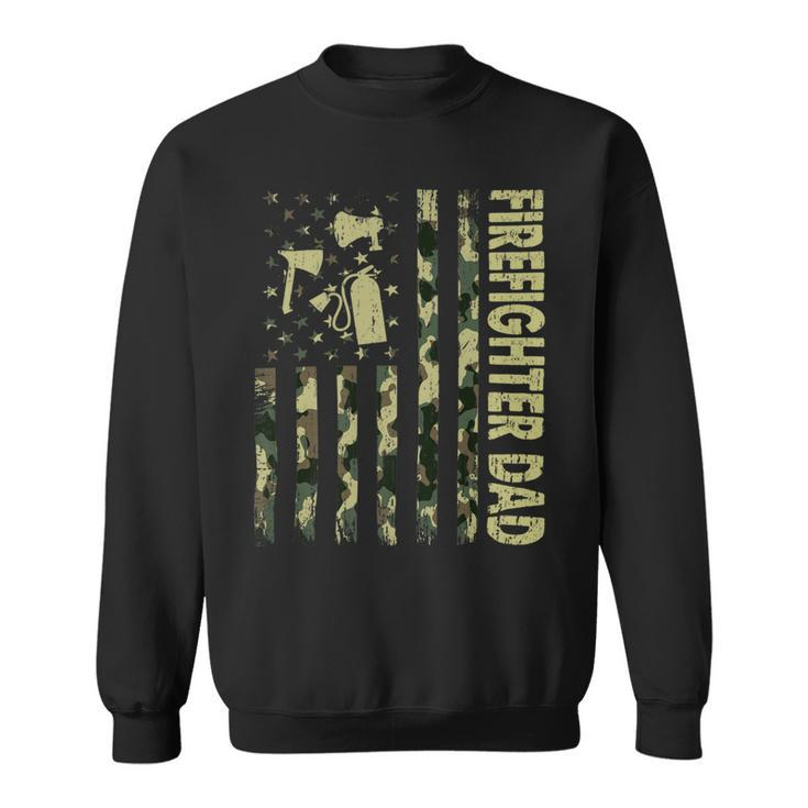 Firefighter Usa Flag Camouflage Firefighter Dad Patriotic Fathers Day Sweatshirt