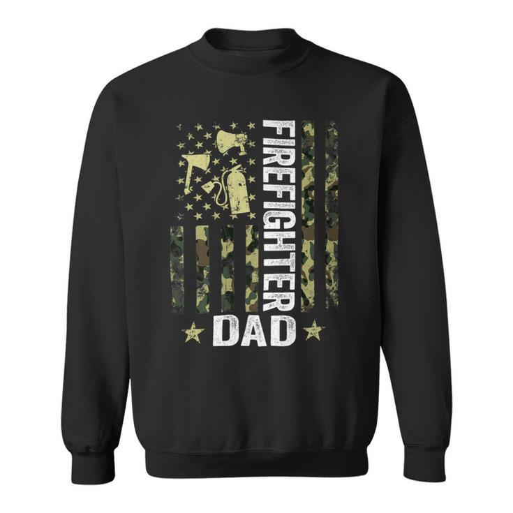Firefighter Usa Flag Camouflage Firefighter Dad Patriotic Fathers Day_ Sweatshirt