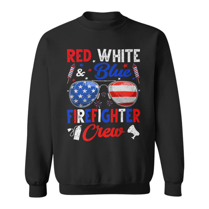 Firefighter Vintage Red White Blue Firefighter American Flag V3 Sweatshirt