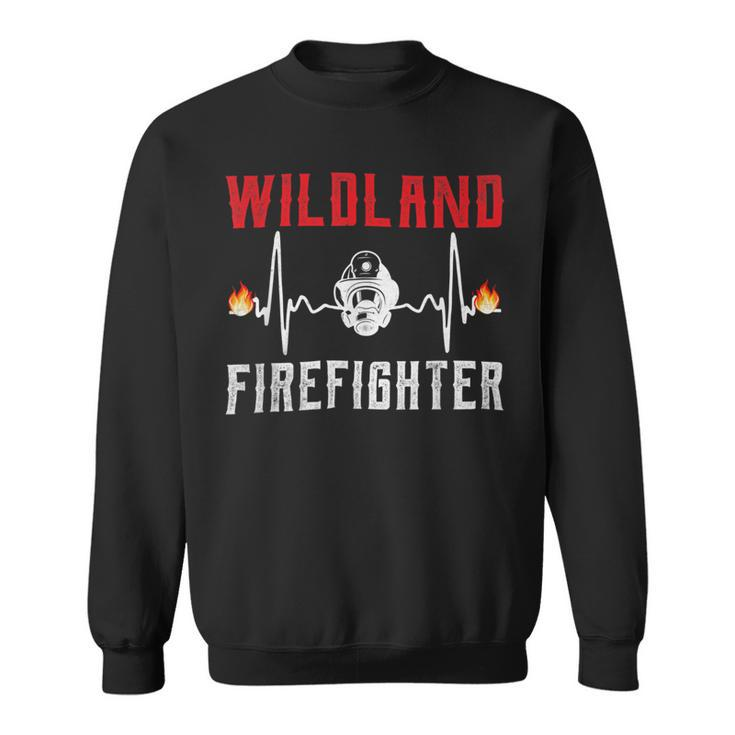 Firefighter Wildland Firefighter Fire Rescue Department Heartbeat Line Sweatshirt
