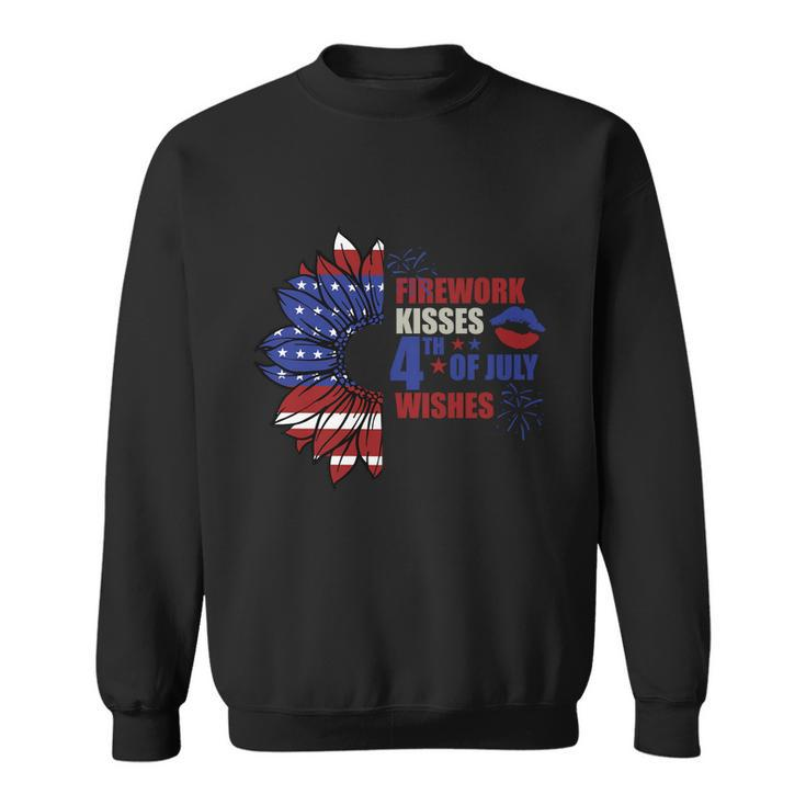 Firework Kiss 4Th Of July Wishes Proud American Sweatshirt